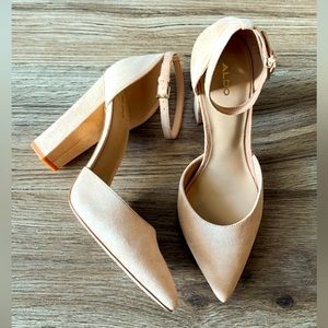Aldo s9 blush pointed toe chunky heel